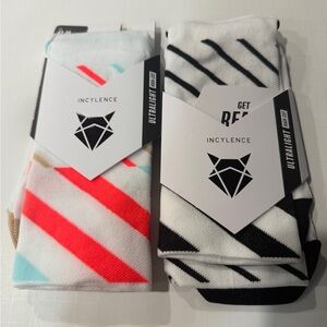 Men's Athletic Socks - Red, Black, and White Stripes